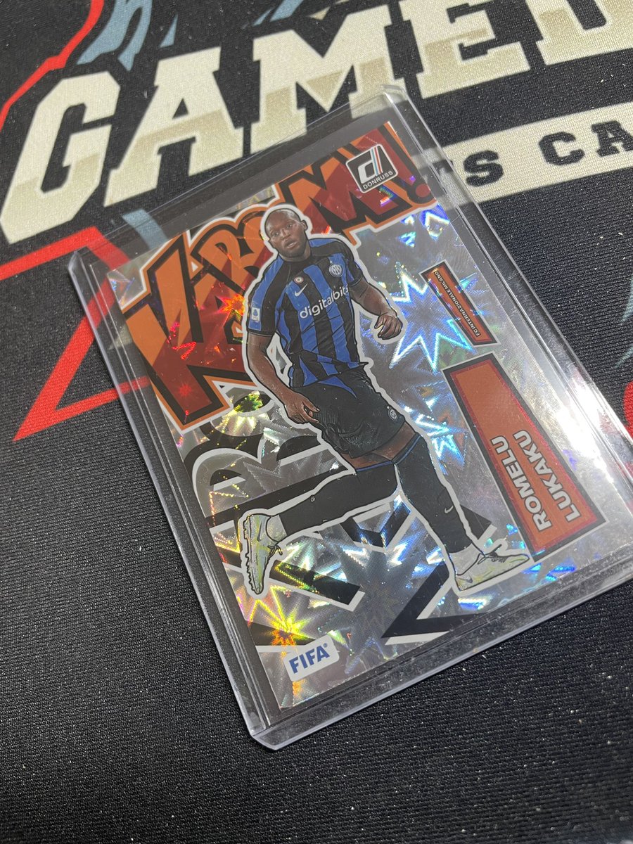 GameDayLv's tweet photo. Any Kaboom fans out there? 2022 #Panini #Donruss recently released and we’ve been ripping it on our Whatnot. Link in bio. #WhoDoYouCollect #TheHobby #RomeluLukaku https://t.co/Tn80OZbRB9