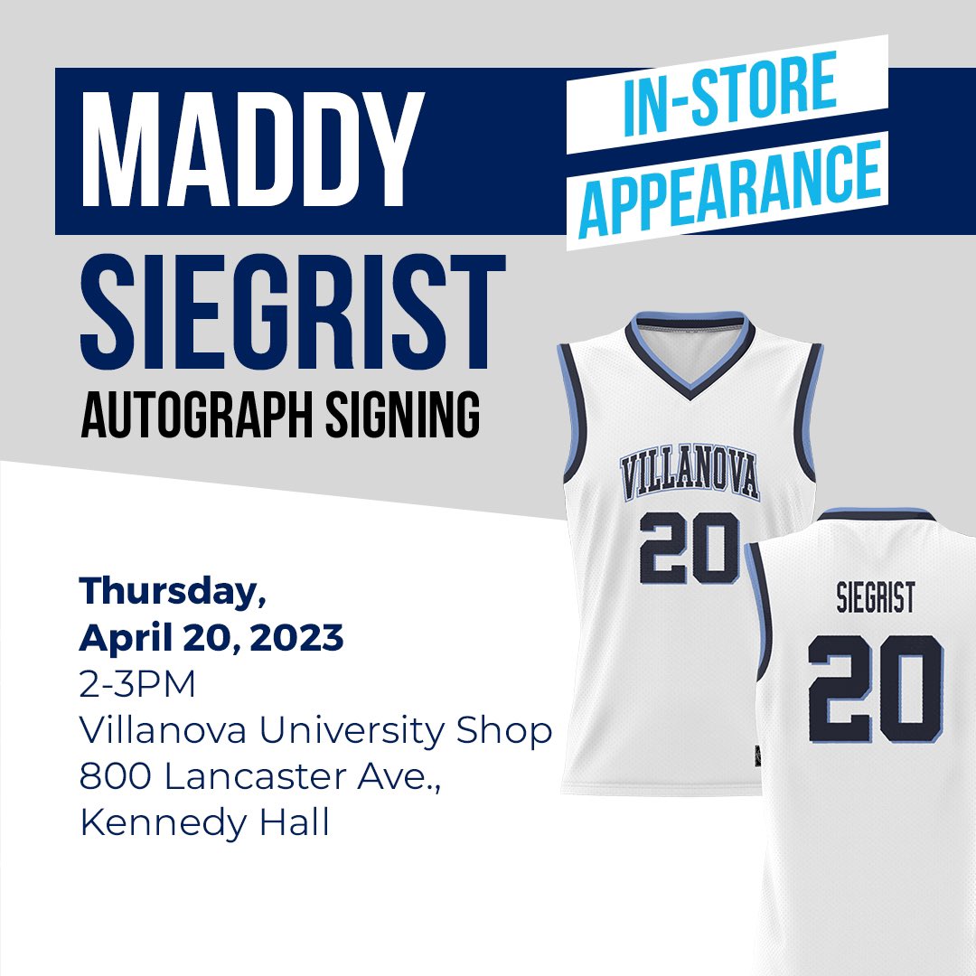 NovaNationer's tweet photo. Stop by the @VillanovaUShop to meet @20sMaddy this Thursday from 2-3PM! ✍️ #NovaNation #BookstorePartner https://t.co/0TT9Hqd8fP
