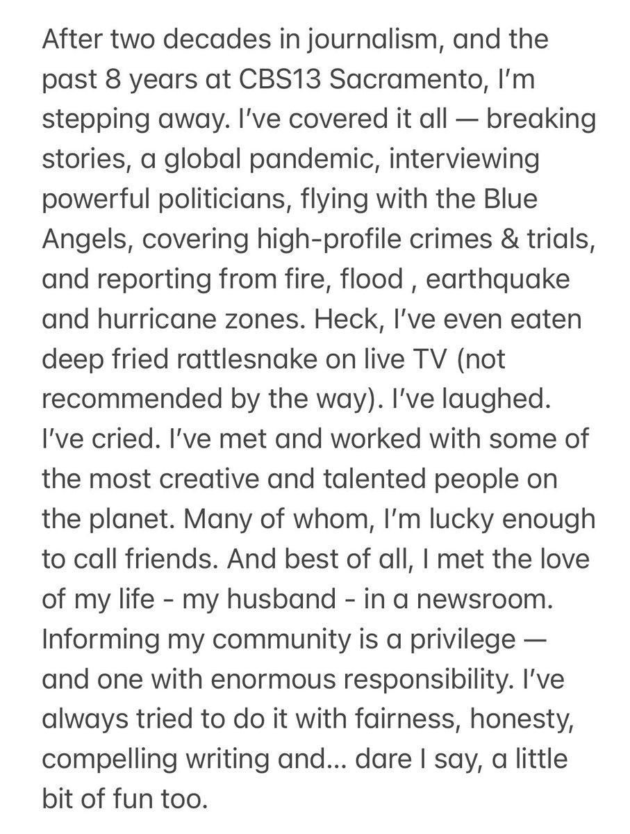 AdrienneMooreK's tweet photo. I recently made the decision to leave @CBSSacramento after 8 years. Some thoughts on the move and what comes next for me. https://t.co/mY1uzzwOmj
