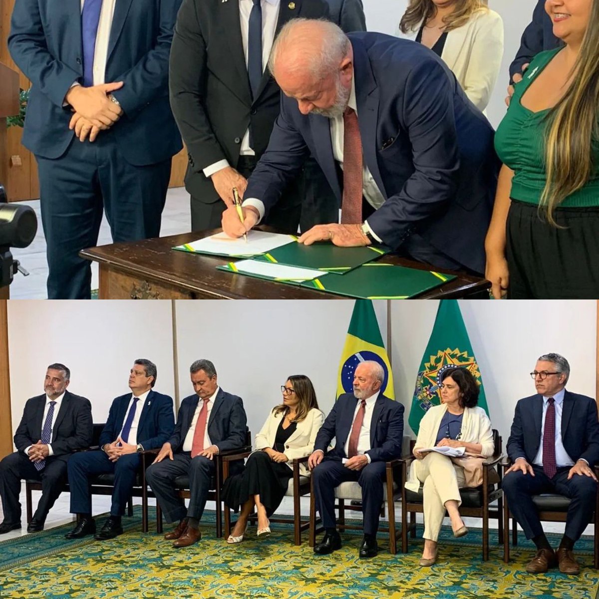 HugoGloss's tweet photo. O presidente Luiz Inácio Lula da Silva assinou hoje (18) um projeto de lei para viabilizar o piso nacional da enfermagem. Segundo o g1, a proposta abre espaço no orçamento para garantir o pagamento do piso a enfermeiros, técnicos de enfermagem, auxiliares de enfermagem e parteiras. Com o novo piso, a previsão é que os enfermeiros recebam a partir de R$ 4,7 mil; técnicos de enfermagem, R$ 3,3 mil; e auxiliares e parteiras, R$ 2,3 mil.

A lei que fixou os pisos salariais para as categorias foi aprovada pelo Congresso ainda em 2022. Contudo, como ela não previa de onde viria a fonte de recursos, a decisão acabou suspensa pelo Supremo Tribunal Federal (STF). Agora, o projeto de lei assinado por Lula será analisado novamente pelo Congresso Nacional. (📸: @jandira_feghali)