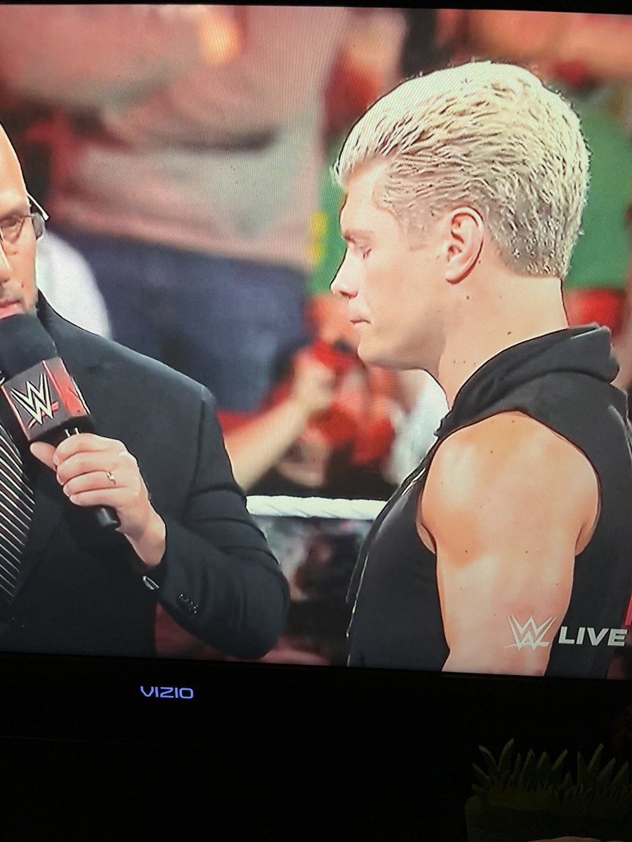 letmein8910's tweet photo. The guy picking @CodyRhodes nose from last night’s #WWERaw has me rolling 🤣 https://t.co/yd07fm2lA9