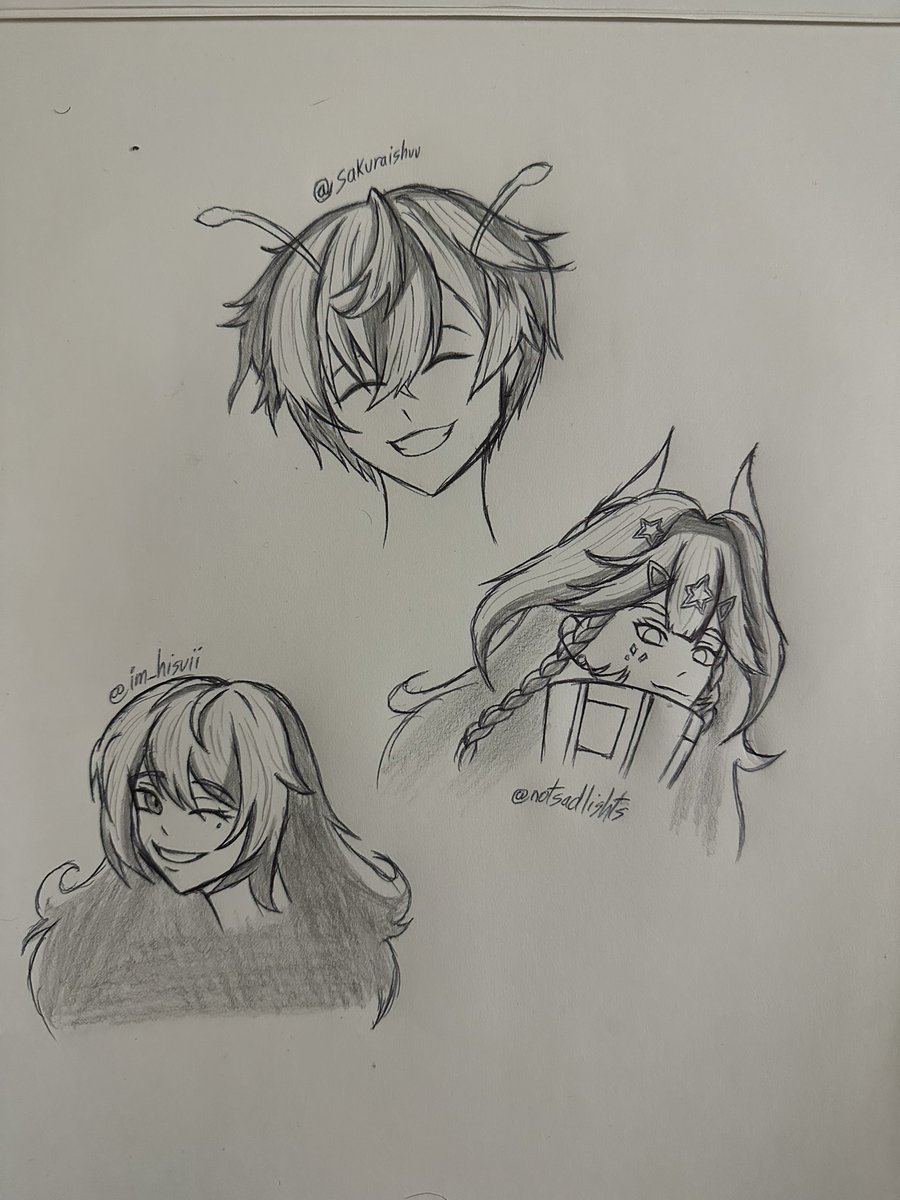 King_DavidMc's tweet photo. While I’m stuck in sketch mode, thought I’d draw a couple fun vtuber folk
#uchuushuu
#sadillust
#artsui https://t.co/q5ejIiKcLh