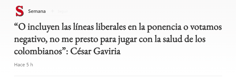 EFRACHOGRIS's tweet photo. Definitivamente  Cesar Gaviria, al igual que  Dilian Toro y Efraín Cepeda. Andan en otro planeta. Tienen trillado un discurso que  su oposición a la reforma a la salud la hacen en defensa del pueblo colombiano. El pueblo yá despertó y sabe que ellos solo defienden sus negocios. https://t.co/4hPu5wuMjm