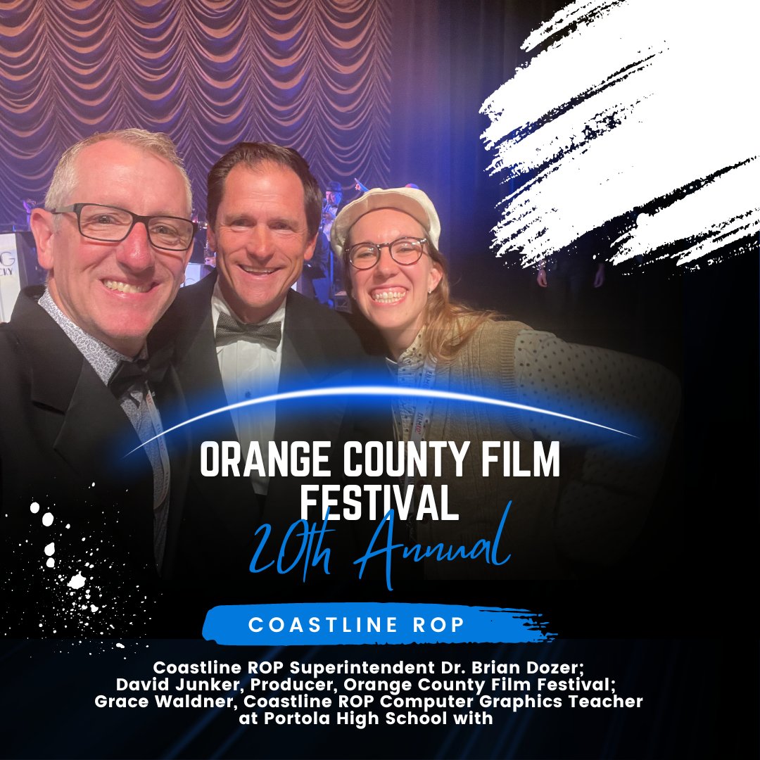 CoastlineROP's tweet photo. The OC Film Festival was held at Portola HS on April 7, 2023. Congratulations to Daisy Liao, who won Filmmaker of the Year and awards in Spot Feature and Music Video categories, and Tina Murphy, who took home Mentor of the Year! #OCFF #filmfestival #CoastlineROP https://t.co/nRJ3Td1zbb