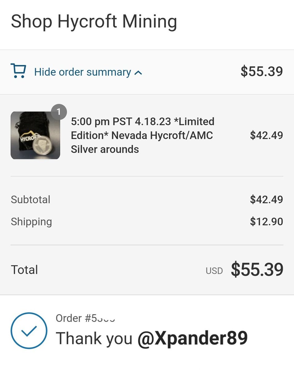 Xpander89's tweet photo. Got my 3rd Limited Edition #HYMC &amp; #AMC Silver Round! Purchased using my new #ViSA #AMCCreditCard👍 https://t.co/jzeBUogDq6