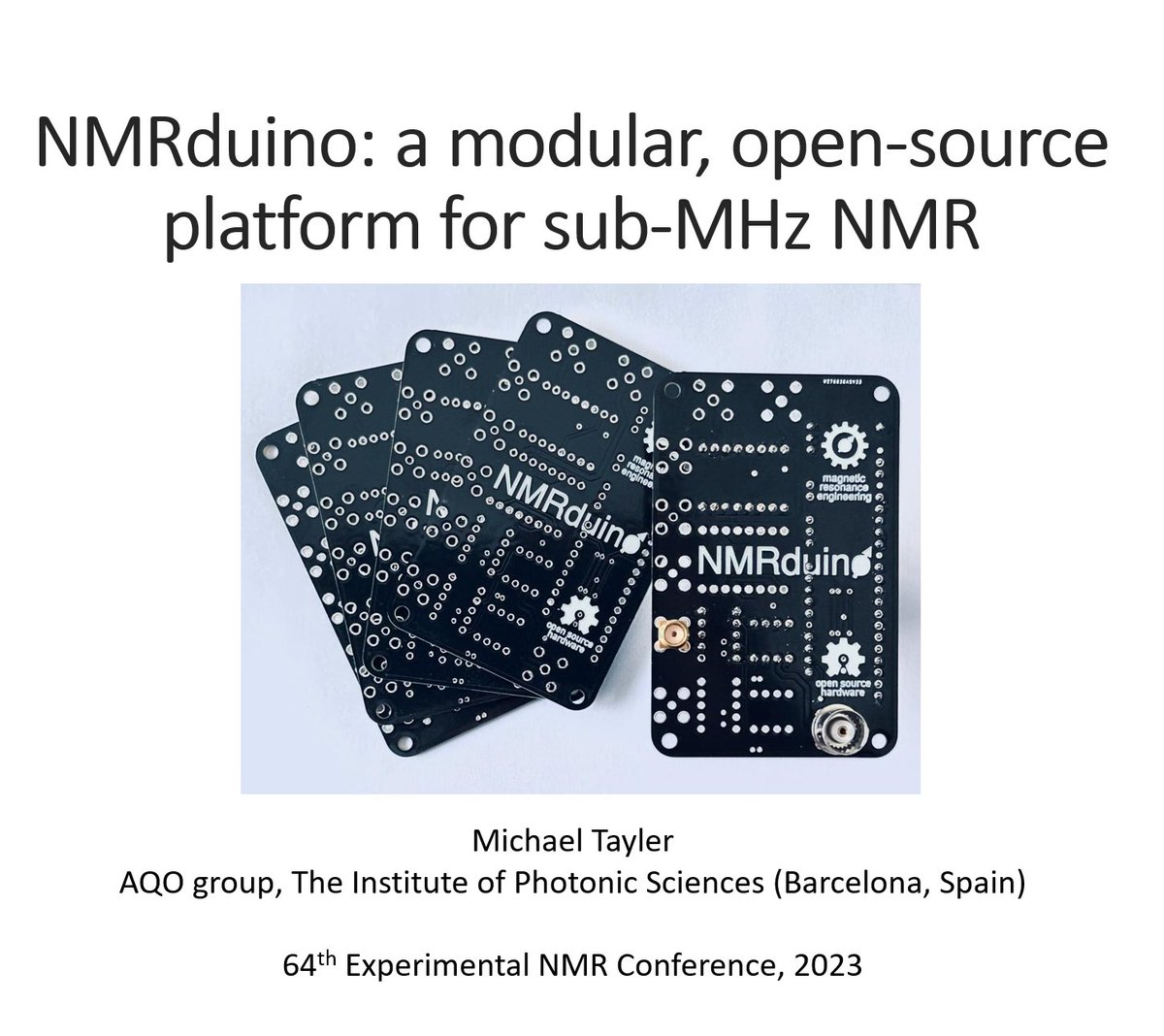 NMRduino (@nmrduino) on Twitter photo Attending <a href="/ENC_Conf/">ENC - Experimental Nuclear Magnetic Resonance Conf</a> #ENC2023? Don't forget Thursday's "Instrumentation II" session where we will discuss @NMRduino's capabilities and the release timeline.
Starts 10.45 am PDT in "Nautilus" lecture hall.
11.50 am for NMRduino. Attending <a href="/ENC_Conf/">ENC - Experimental Nuclear Magnetic Resonance Conf</a> #ENC2023? Don't forget Thursday's "Instrumentation II" session where we will discuss @NMRduino's capabilities and the release timeline.
Starts 10.45 am PDT in "Nautilus" lecture hall.
11.50 am for NMRduino.