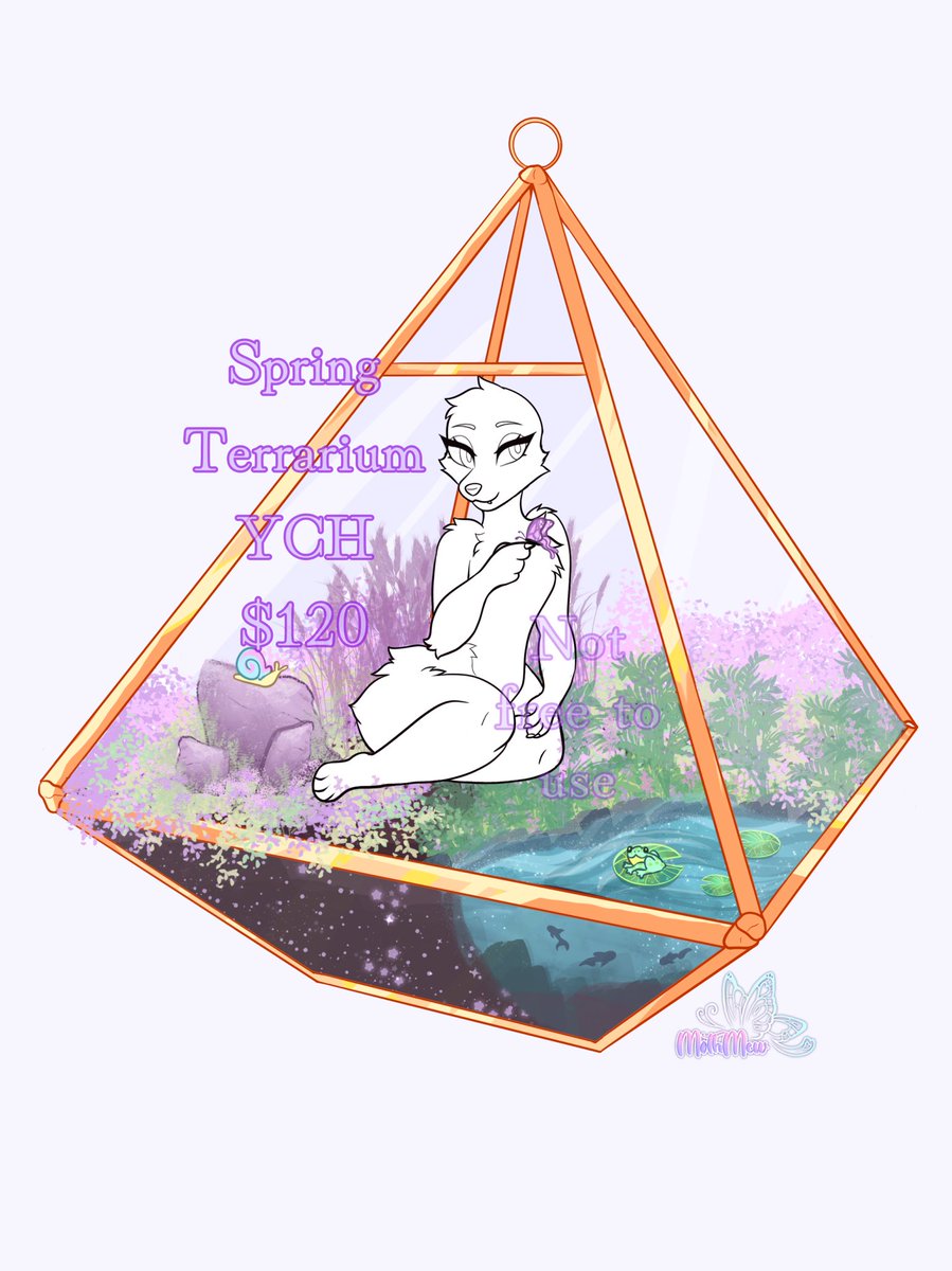 Mothmew's tweet photo. 🌸RAFFLE TIME!🌸

Winner will get a Spring Terrarium YCH of their character!

HOW TO ENTER

-Follow me (new followers welcome!)
- ❤️ and 🔁
- comment a SFW ref of the character you’d have drawn! (Any species with fur) 

Ends April 25th💖 https://t.co/oNtMSilHXj