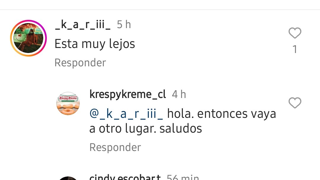 kariniii_'s tweet photo. Gracias @krispykreme por sus buenas respuestas en Chile #customerservice https://t.co/UOp79sAHOq