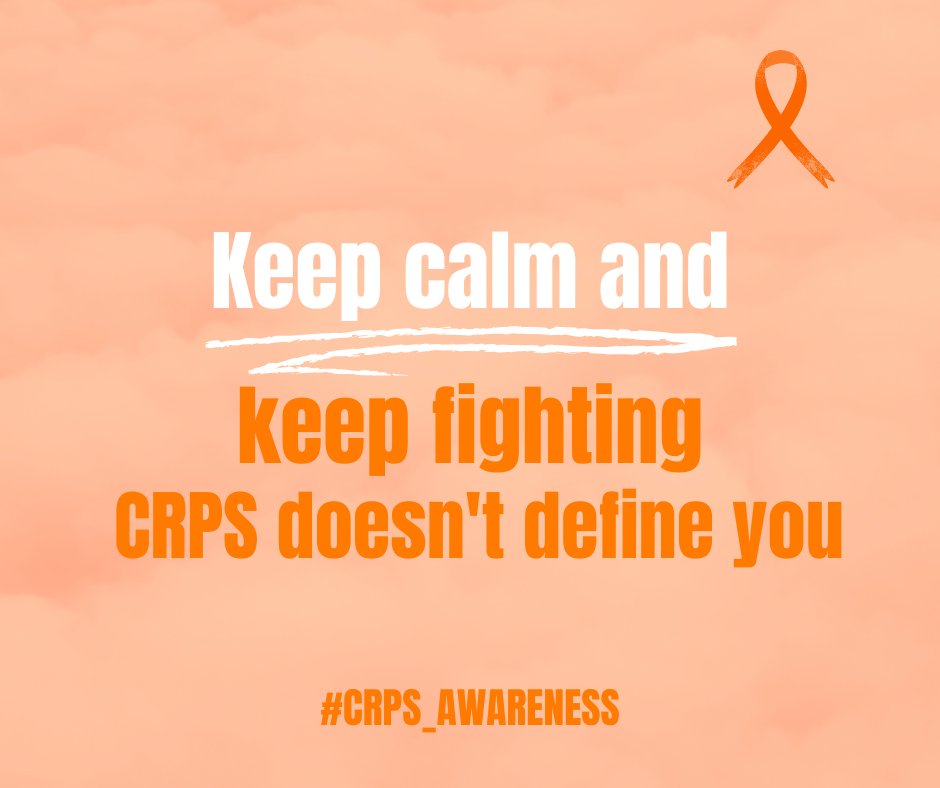 CRPS_Awarness's tweet photo. Keep calm and keep fighting CRPS doesn't define you 🧡
#crps #rsd #rsdcrps #crpswarrior #crpsfighter #chronicpain #crpstshirts #crpsteens #crpsawareness #crpsawarenessmonth #crpsamputation https://t.co/RcEXIQ6DgG