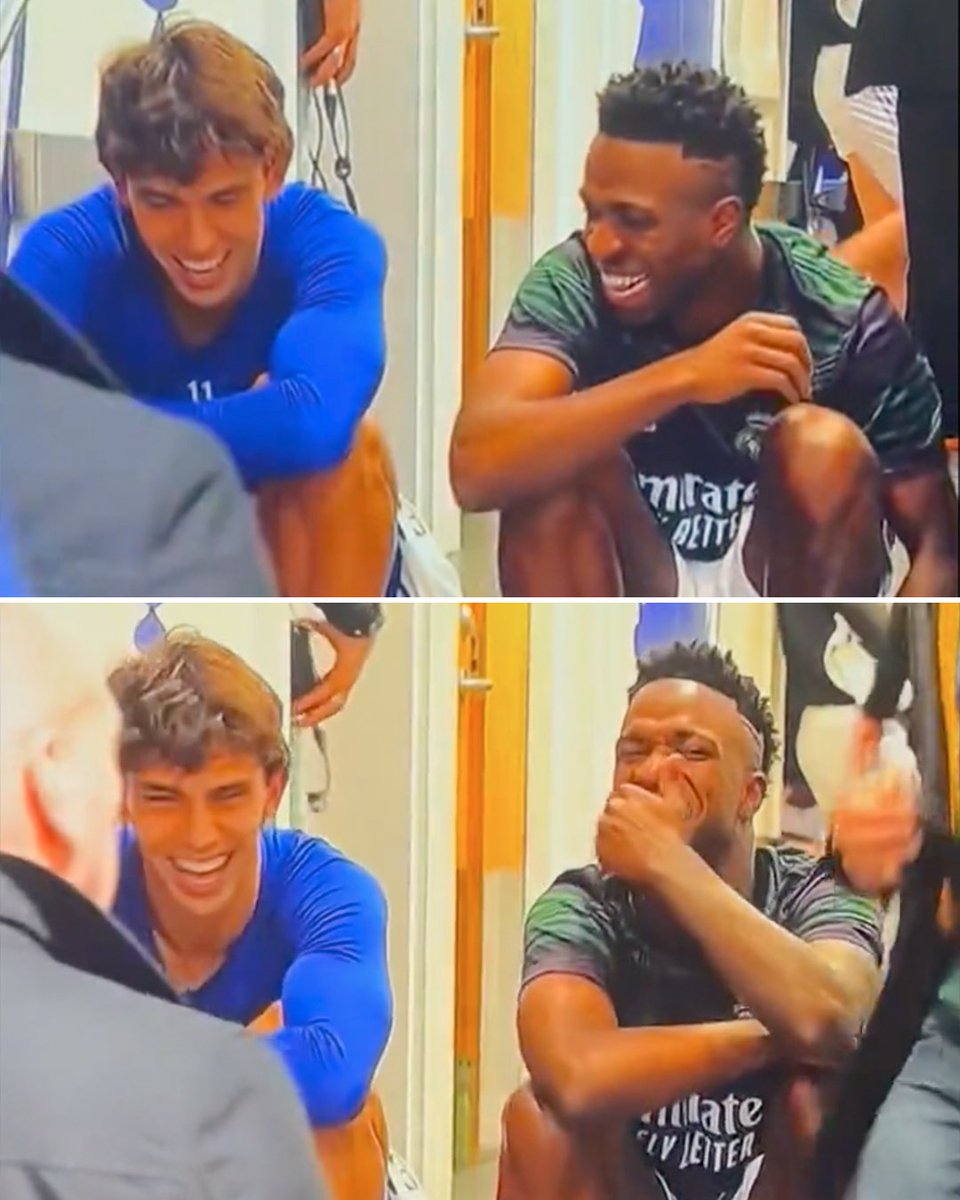 ESPNFC's tweet photo. João Felix and Vinicius Jr. chatting after yesterday's match 👀 https://t.co/jyRjgG2Vx2