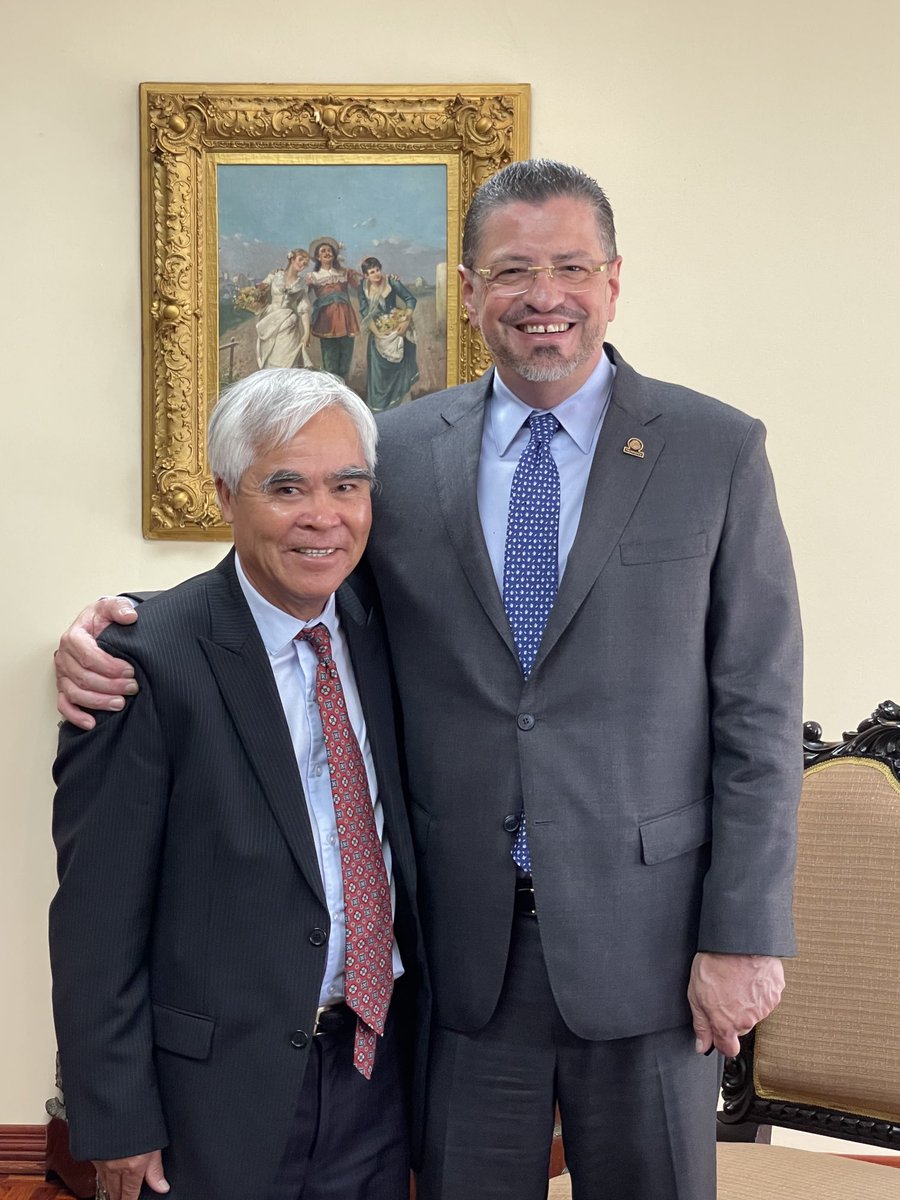 Nick with Costa Rica President Rodrigo Chaves at President Place in San Jose Costa Rica Tuesday . April 17. 2023.
