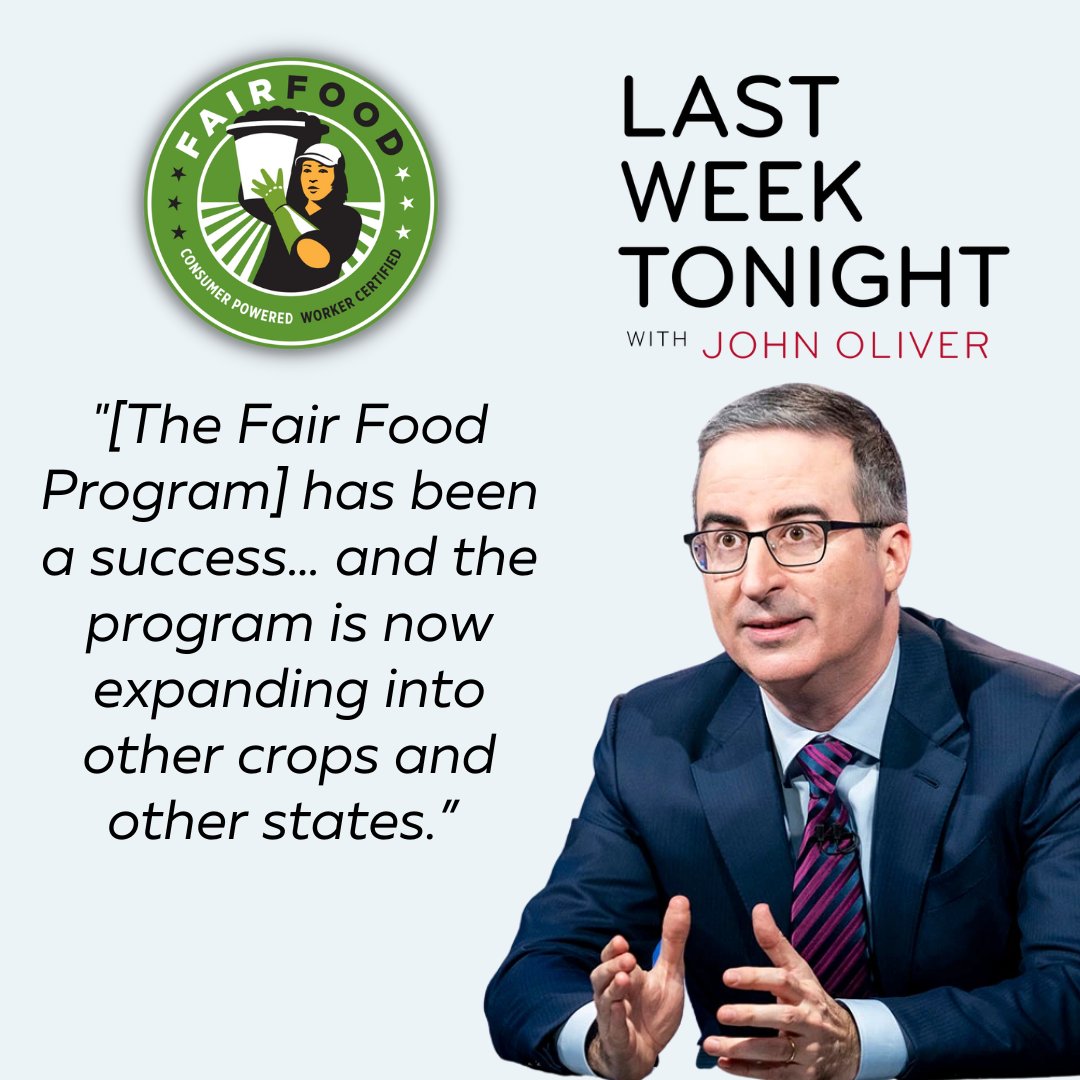 WATCH: John Oliver on #LastWeekTonight highlight what sets the <a href="/FairFoodProgram/">Fair Food Program</a> apart as a human rights protection program for farmworkers.

youtube.com/watch?v=41vETg…