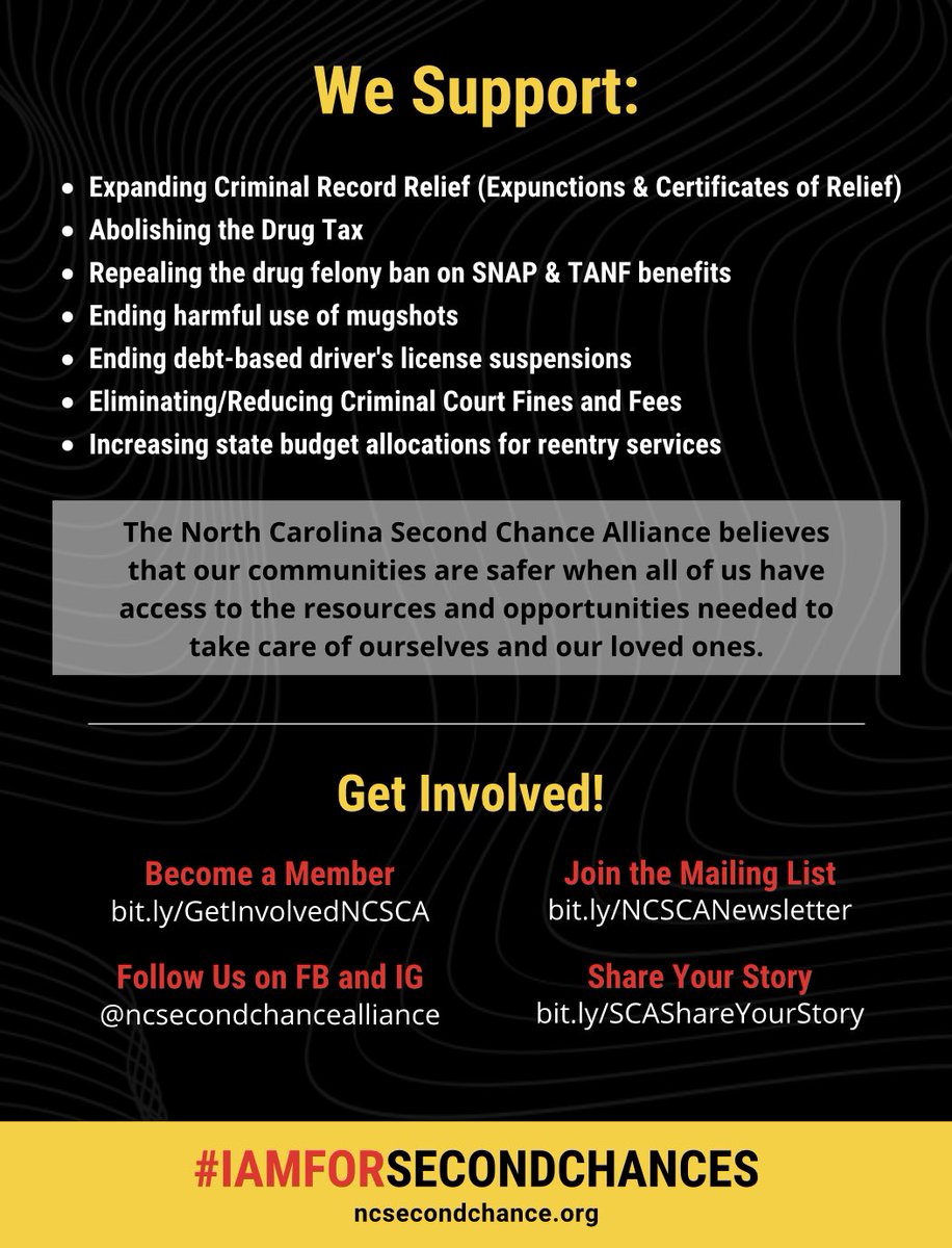 Forward_Justice's tweet photo. What is Second Chance Lobby Day?
Second Chance Lobby Day is a time for all who believe in second chances to come together to speak to our NC lawmakers about the criminal justice and reentry issues that are impacting our communities.
Join us on May 2nd! #IAmForSecondChances https://t.co/2VNWADGYBz
