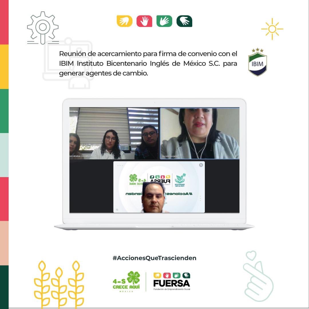 🤓 Reunión de acercamiento para firma de convenio con el IBIM - Instituto Bicentenario Inglés de México para generar agentes de cambio. 

🍀 ¡Sigamos creando acciones que trascienden!

#AccionesqueTrascienden #FUERSAMX  #UnidosCrecemosJuntos #MEJOR4S  #4SCreceMX #IBIM