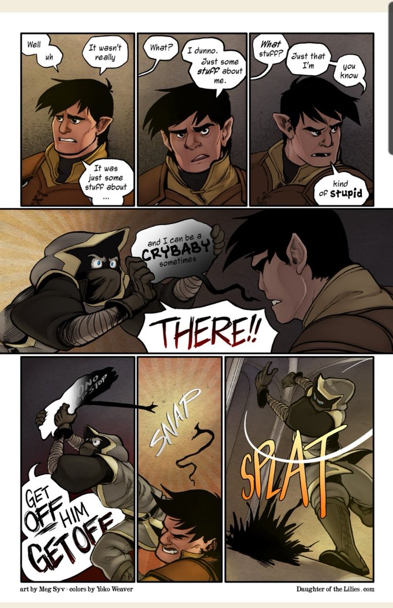 glitch_vicky's tweet photo. @Iron_Spike I think about the extremely cool use of lettering and word balloons on this page of @BluDragonGal's Daughter of the Lilies all the time https://t.co/XHiO9YxaCs