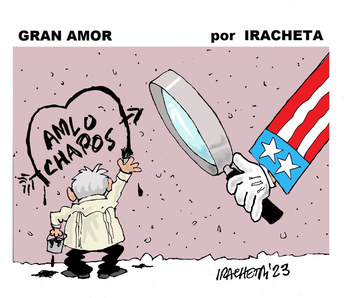 Los gringos espiaron a los chapitos y lópez montó en cólera, porque ahí sí le duele. 
La defensa del Tartufo a los maleantes es la más apasionada declaración de amor. Ahora el mundo entero ya sabe de ese turbio romance. 
Lo dicho, el amor y lo pend3jo no se pueden ocultar