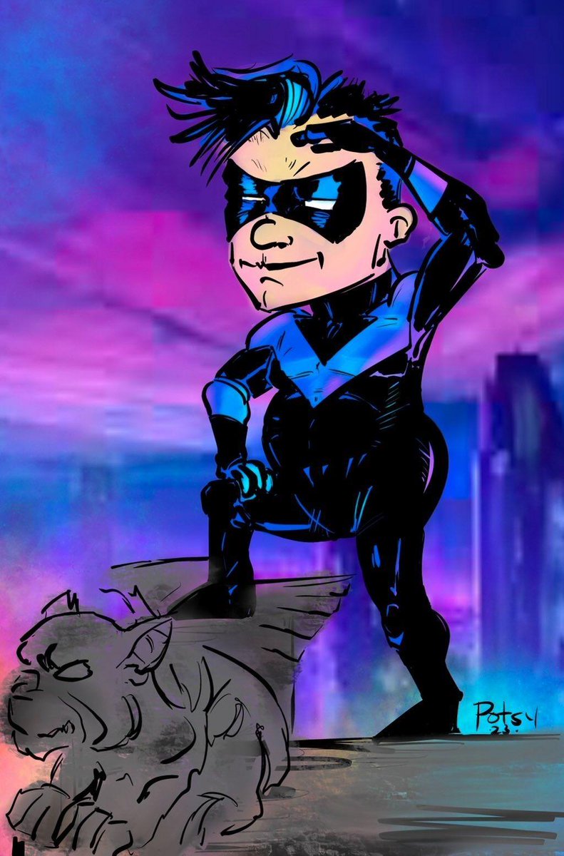 Potchak's tweet photo. That Nightwing Dumper overshadows his dad bod here, right?
#nightwing #nightwingsbutt #dadbodcartoons #potsy https://t.co/aFhF5saXar