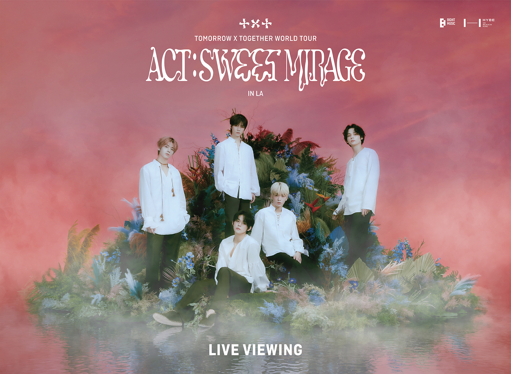 TXT OFFICIAL on X: TOMORROW X TOGETHER WORLD TOUR  IN  LA : LIVE VIEWING Enjoy the LA concert in #LIVEVIEWING theaters! 👉Find  more: t.coyoN5i7bNvX #투모로우바이투게더 #TOMORROW_X_TOGETHER #TXT  #ACT_SWEET_MIRAGE #