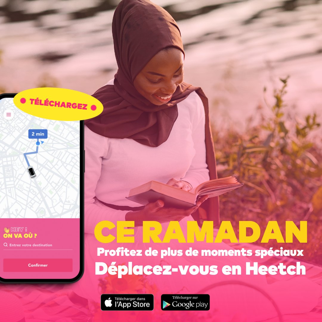 Plus que quelques jours pour vous évader 🙏
Offrez-vous un petit moment de tranquillité, votre #heetch vous emmène 🚗

👉 Téléchargez l'application
🤖 bit.ly/3Q9IFTU
🍏 apple.co/3QbLBzx
#heetchmali #ramadan2023 #ANGATA