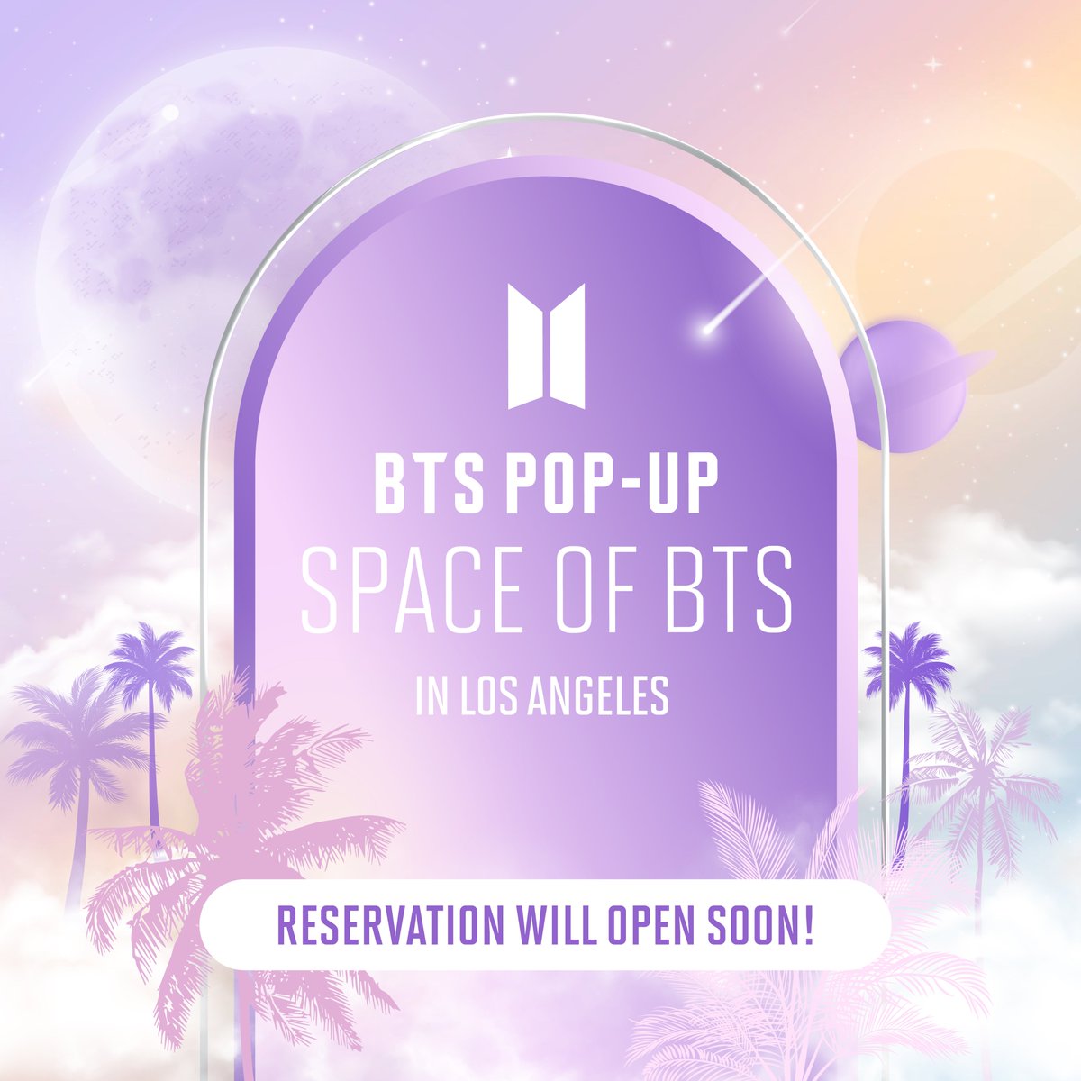 thepopupcloud's tweet photo. 📢 BTS POP-UP : SPACE OF BTS in LOS ANGELES
Reservations will open on the 20th!
→ April 20, 2023 6PM PST

Be on the lookout for our socials for the official website 💜

#BTS #SPACE_OF_BTS #LA https://t.co/zTXHAZh5ol