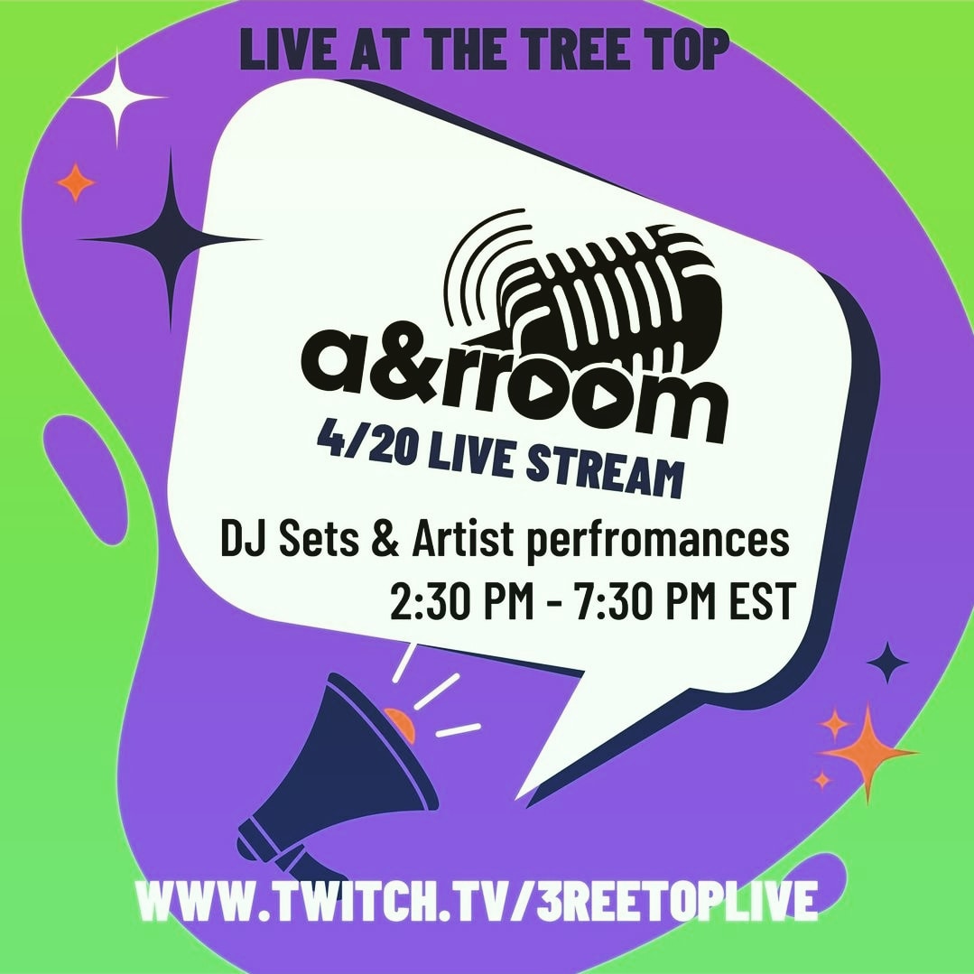 FactoryElements's tweet photo. ATTENTION A&amp;R ROOM LIVE STREAM!!! APRIL 20 @ THE TREE TOP PARLOR 🌎  https://t.co/BUHbt4FYyY LIVE DJ SETS &amp;  PERFORMANCES!!! MUSIC AND WELLNESS CONVERSATIONS 🎙🎛🎧🌏 #twitchstreamer #twitchtv #twitch #concert #april #marketing #livestreaming #liveevent #treetop #promo https://t.co/jxLLkixv83