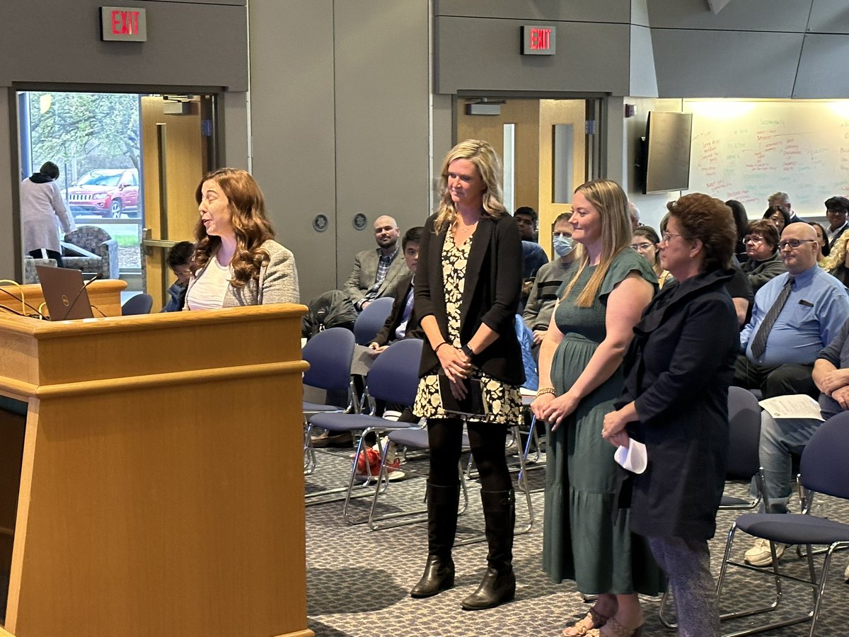 troyschools's tweet photo. Next, we recognized the work of two teachers at Leonard Elementary. ASD teacher Megan Murray and Literacy Specialist Nancy Haboush worked together to create an incredible adapted version of LLI intervention and the impact it has had on students in the ASD room. https://t.co/w5R5osHh8k