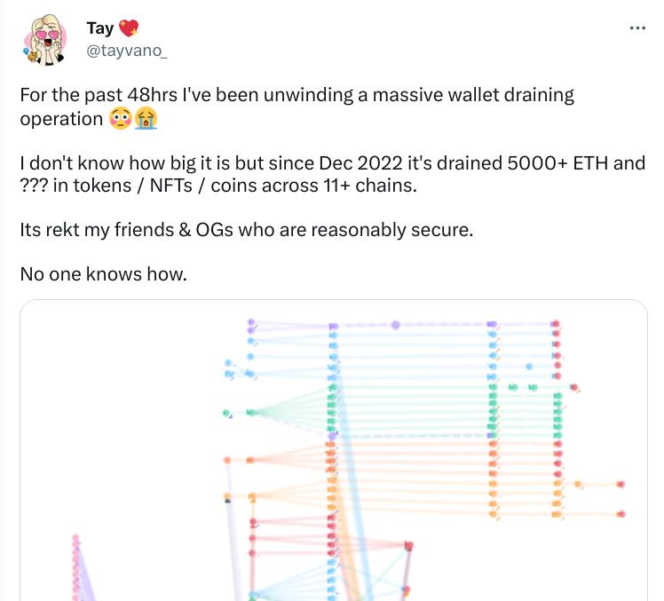 BitcoinNewsCom's tweet photo. NEW: 🚨Mysterious attack drained over 5k ETH from OG ETH wallets and NOBODY knows how 😮👀

Did this ever happen to #Bitcoin ? https://t.co/GlOTRBwn3M