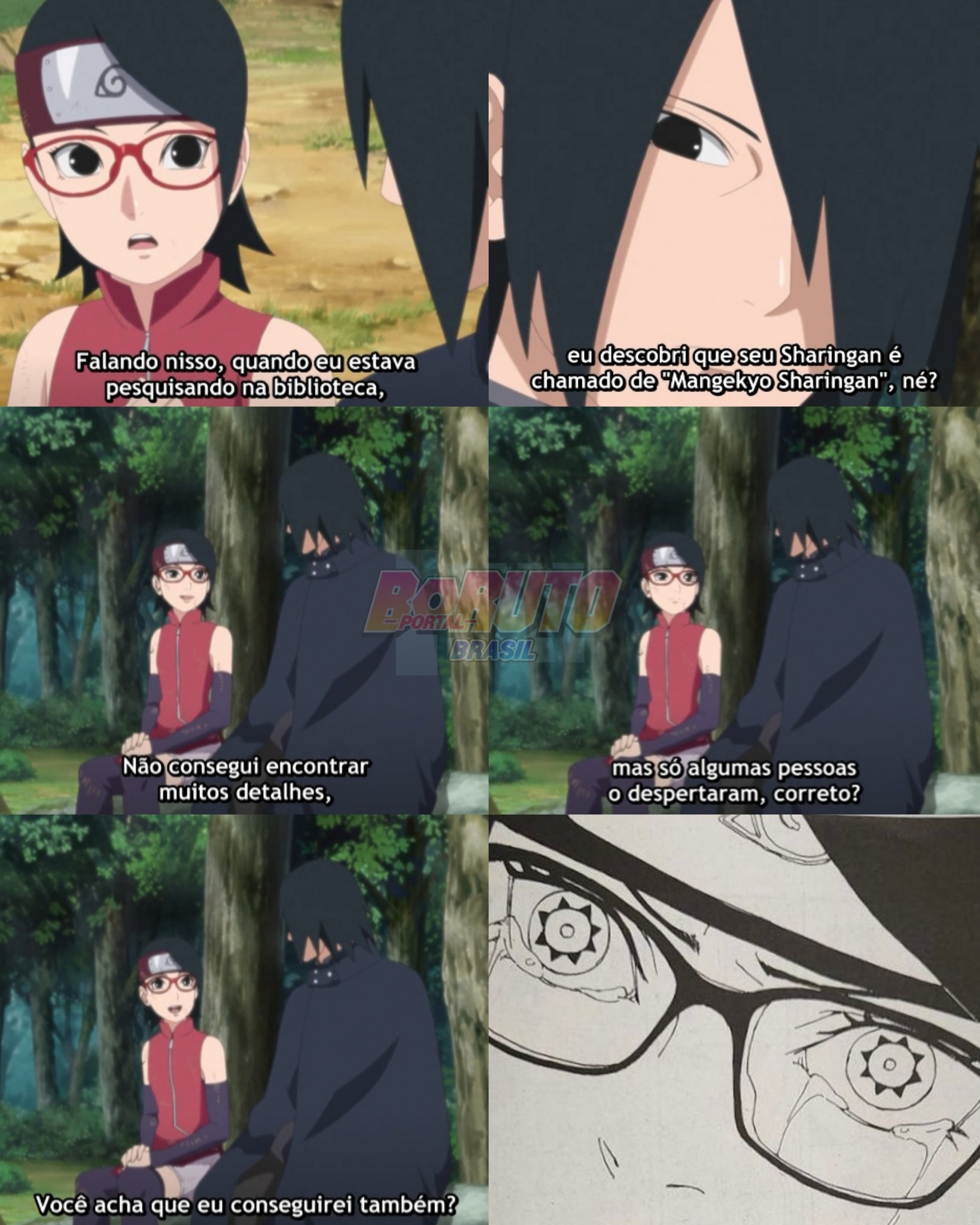 Portal Boruto Brasil on X: 🚨 QUE MOMENTO: Sarada Uchiha despertou o  Mangekyō Sharingan no capítulo 80 de Boruto. A Uchiha estava no clímax de  suas emoções e despertou a famosa forma