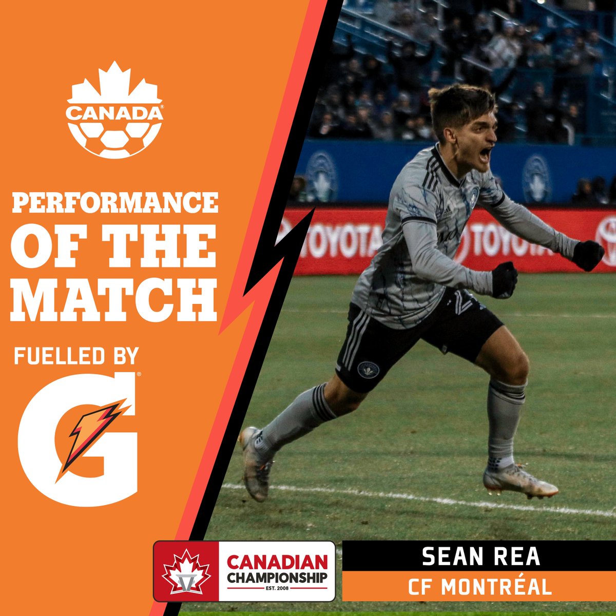 Sean Rea 🇨🇦 of <a href="/cfmontreal/">CF Montréal</a> puts in the <a href="/GatoradeCanada/">Gatorade Canada</a> Performance of the Match! 🍁

#CanChamp