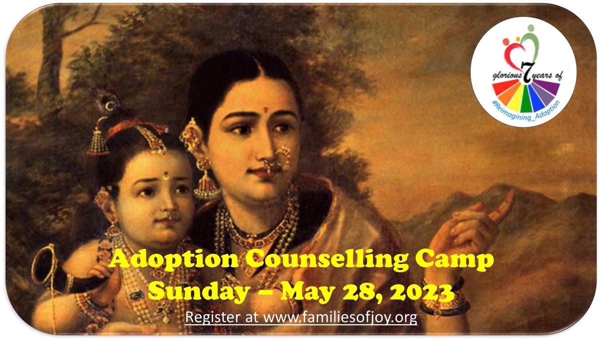 Happy to announce our next Online Adoption Counselling Camp on Sunday - May 28, 2023. Register at familiesofjoy.org