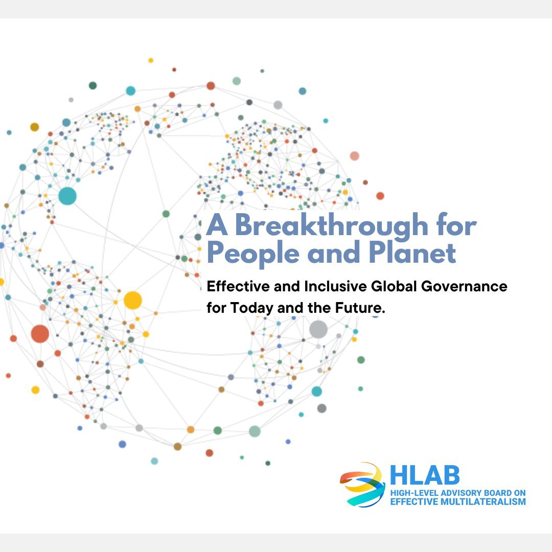 We need a radical shift in international cooperation &amp; global governance to tackle present &amp; future global challenges.

I thank my High-Level Advisory Board for developing a &amp; ambitious plan to make multilateralism fairer, more inclusive &amp; more effective.

highleveladvisoryboard.org/breakthrough/