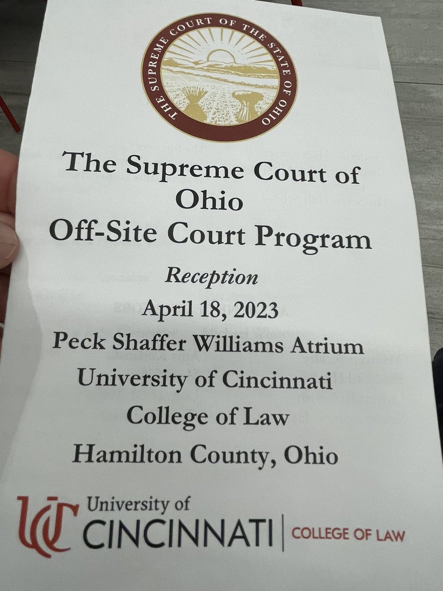 curtkissinger's tweet photo. Good to see @FHSchools students from @AndersonRaptors and @TurpinSpartans will be attending the Ohio Supreme Court  off-site oral arguments at UC Law School. https://t.co/ZoohBRsvLD