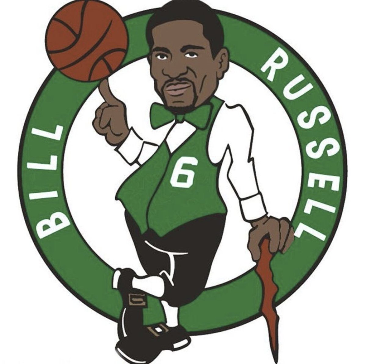 2 down 14 to go.. ☘️ banner 18 for him 💚 #nba #billrussell