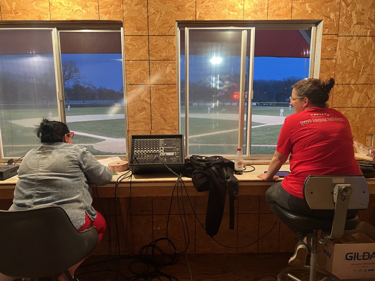 Finest announcers at baseball vs Waverly!! Thank you Marcy &amp; Rhiannon!!