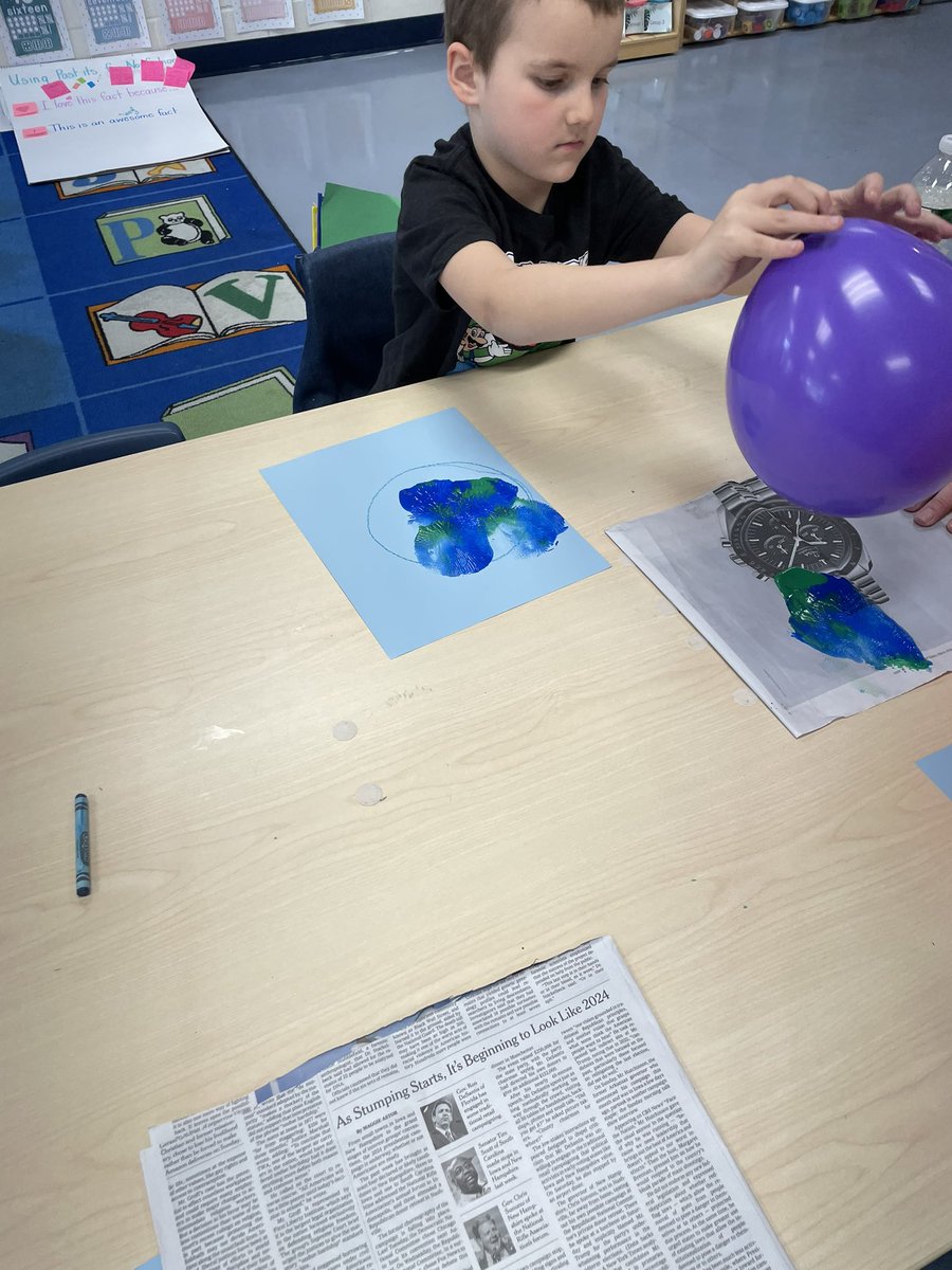 Balloon painting planet Earth was out of this world! <a href="/LMMahwah/">Lenape Meadows School</a> #mahwahconnects