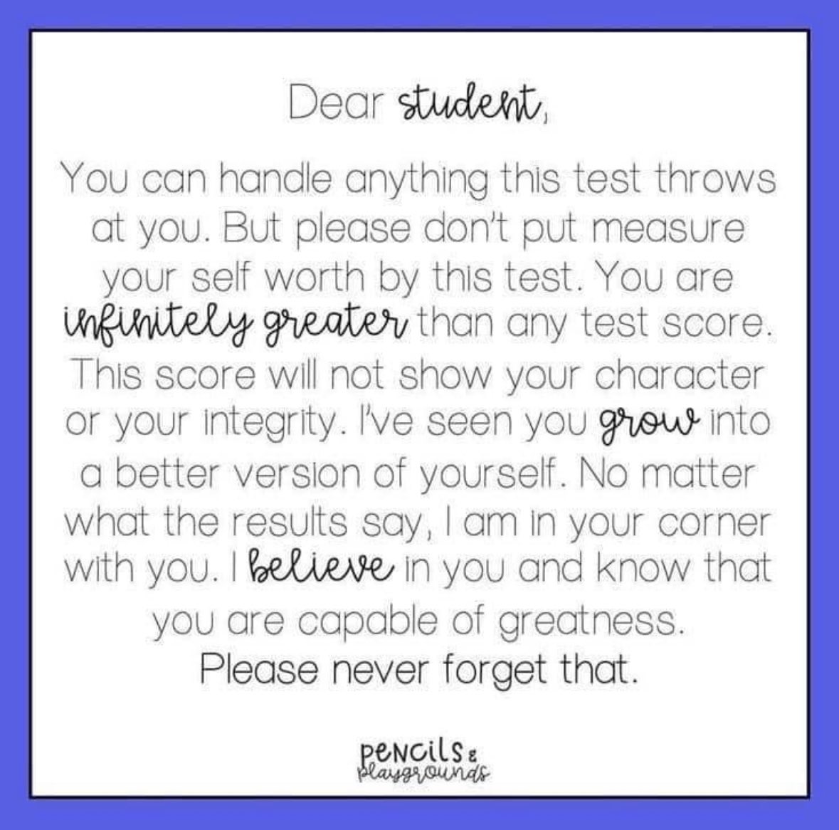 If you have ever been one of my students please remember the following. You’ve got this. I believe in you. 🤍