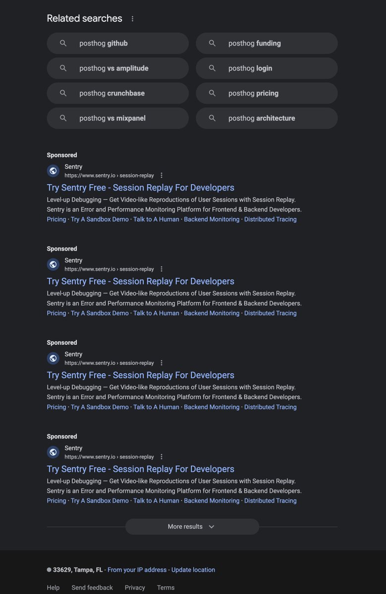 watilo's tweet photo. Google Search is semi-down and it's the most entertaining thing ever.

The only results appear to be ads. Somebody must really want to get their quarterly bonus! 🤣 https://t.co/gaXFvjM0Ka