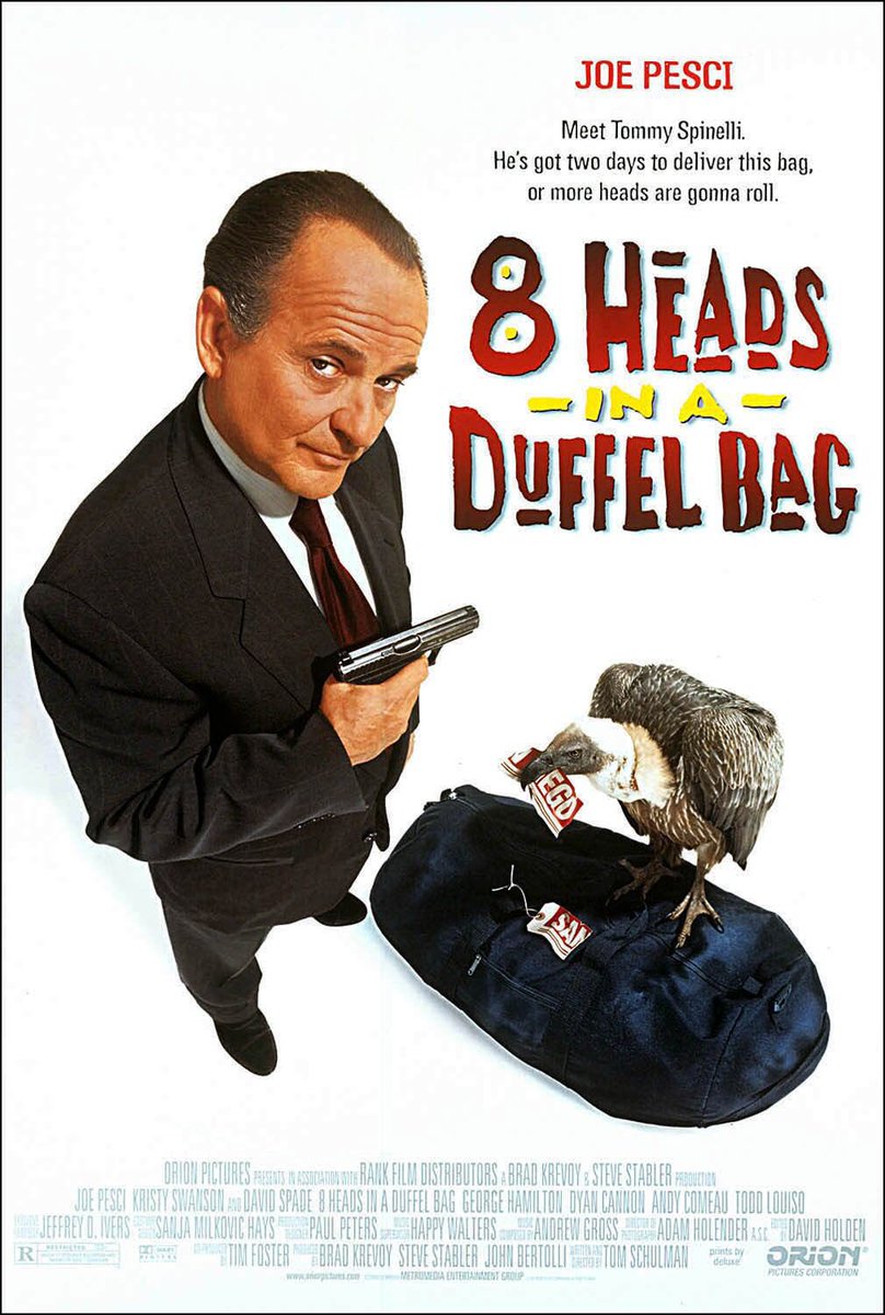 FilmNewsNos's tweet photo. 🎬MOVIE HISTORY: 26 years ago today, April 18, 1997, the movie ‘8 Heads in a Duffel Bag’ opened in theaters!
#JoePesci #AndyComeau #KristySwanson #GeorgeHamilton #DyanCannon #DavidSpade #ToddLouiso #AnthonyMangano #JoeBasile #ErnestineMercer #TomSchulman https://t.co/rgFk10C8PY