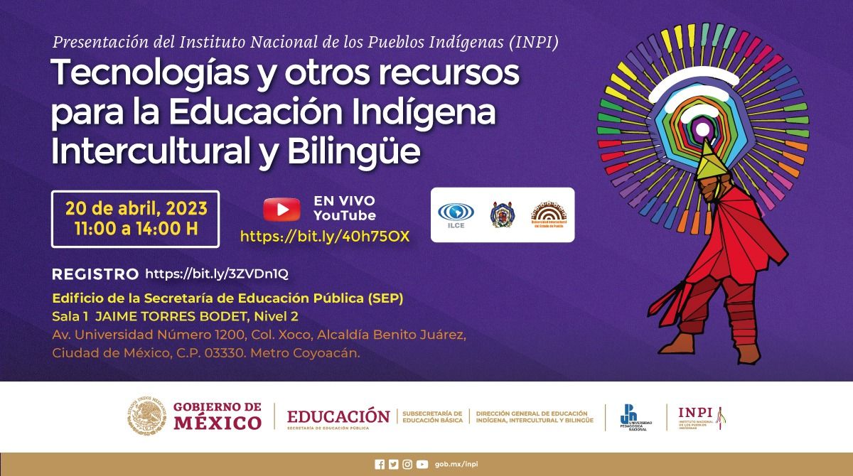 MiMuseoIndigena's tweet photo. La @SEP_mx y el @INPImx invitan al foro "Tecnologías y otros recursos para la educación indígena intercultural y bilingüe". Libros digitales, plataformas virtuales, proyectos educativos y más, en el marco del @ILDecade.
Transmisión en: https://t.co/VXrZXDuDe1
#DILIMX https://t.co/oAj1CwmhtR
