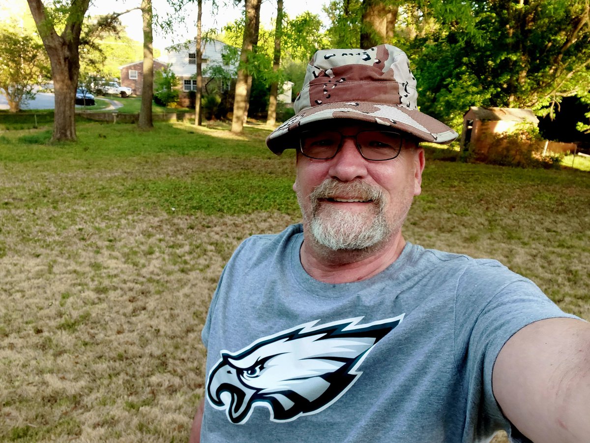 jonblade98's tweet photo. I have acknowledged Spring has arrived.  Picked up fallen branches and mowed part of my backyard.  Worked up a sweat.  Wifey even mowed some. https://t.co/efOfFr6GSa