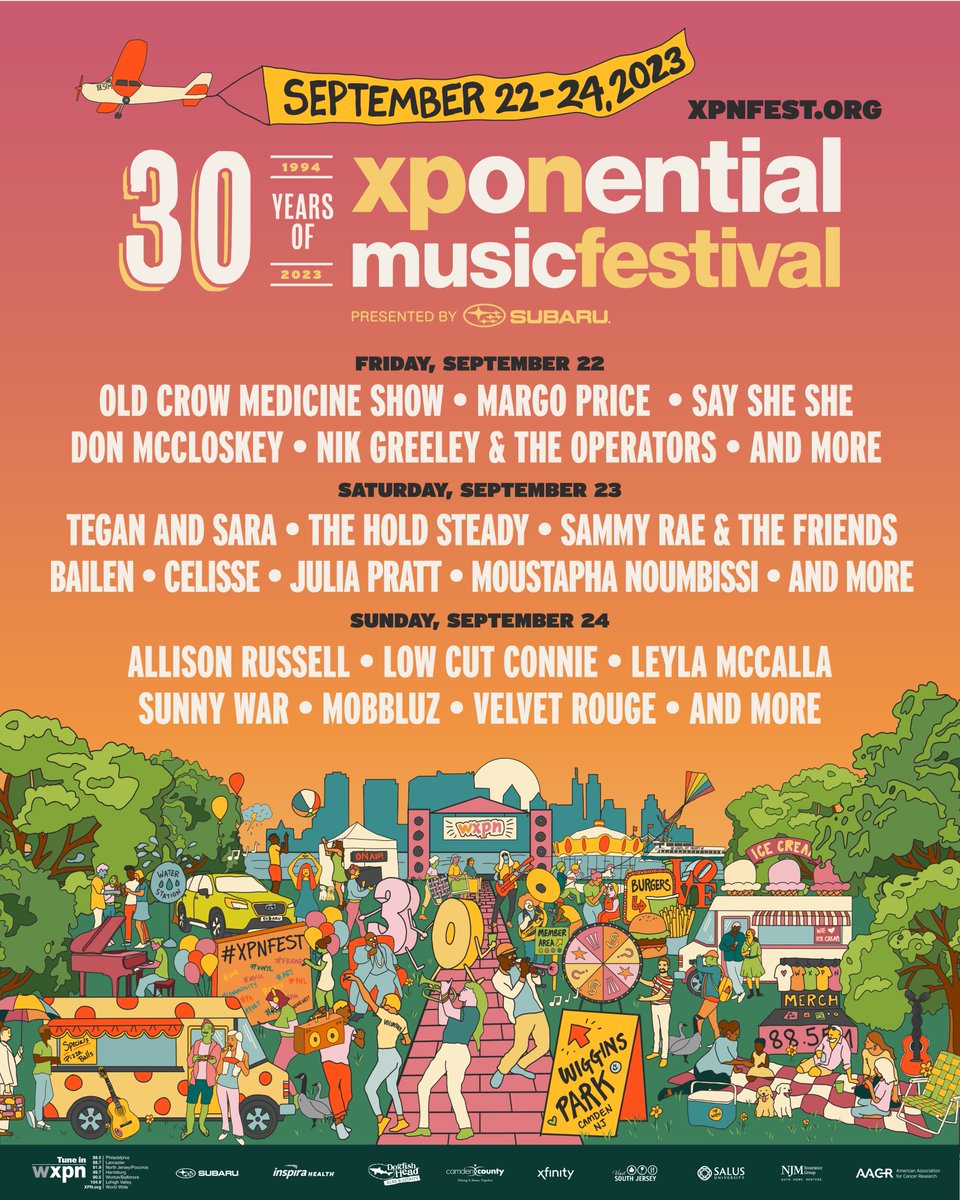 donmccloskey's tweet image. Very excited to announce we'll be playing #XPNFest in September with this stellar lineup!

Thanks to everyone @wpxn @xpnfest @wxpnlocal for having us!! 🙏

Passes go on sale this Friday 4/21. Use the code XPNLOCAL15 on xpnfest.org for discounted passes.

Can't wait!