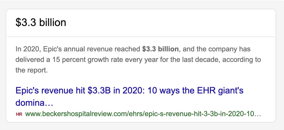 PaulSaxMD's tweet photo. If EPIC knew how much time ID docs spent on *care everywhere* searching for information to confirm a patient's history, they'd give us a percentage of their annual $3.3 billion revenue https://t.co/n2jRMjF68y