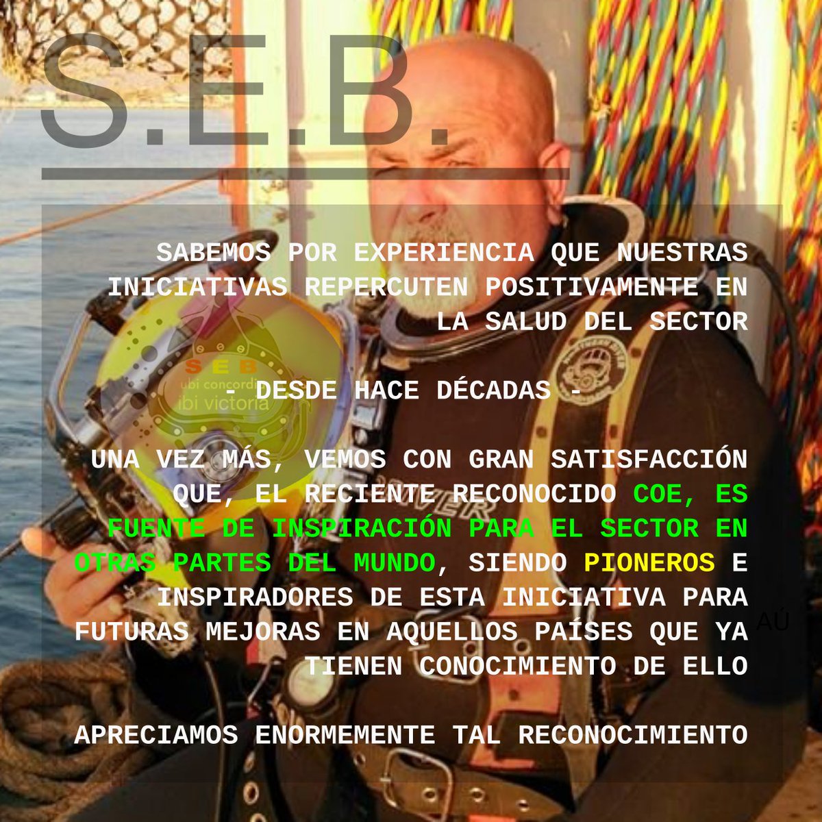 SEB_solidaridad's tweet photo. 📣📣📣#SEB_solidaridad en el día de ayer, ha tenido una gran noticia y es que 🇪🇸¡LA PIONERA REDUCCIÓN DE LA EDAD DE JUBILACIÓN DE LOS BUZOS PROFESIONALES ES AL PARECER ÚNICA EN TODO EL MUNDO! https://t.co/olmHWnFkMt