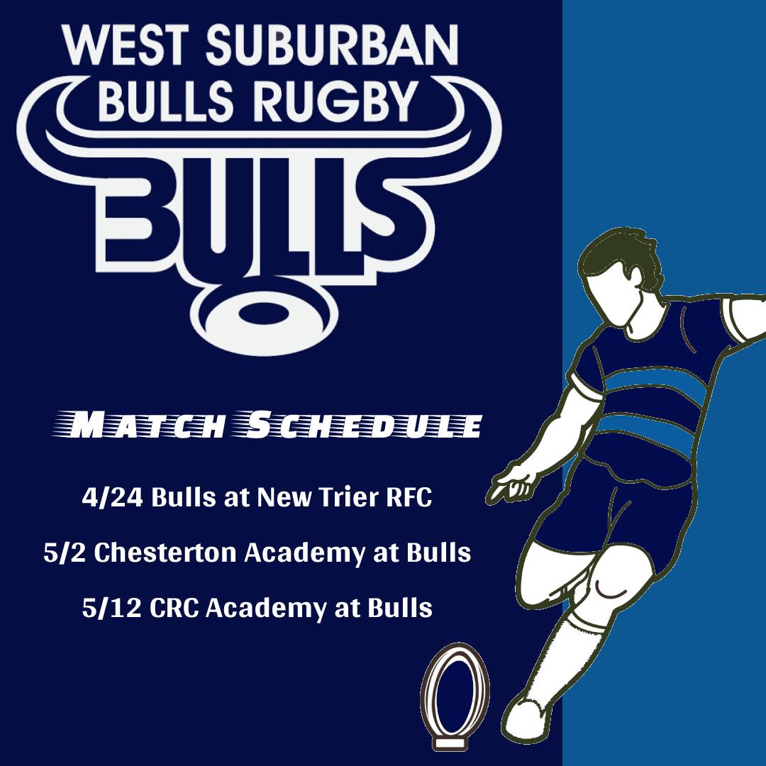 WestSubBullsRFC's tweet photo. Bulls take on @newtrierrugby Chesterton Acadamy, CRC Aacademy the rest of the season @RugbyIllinois https://t.co/G13gGUrWSw