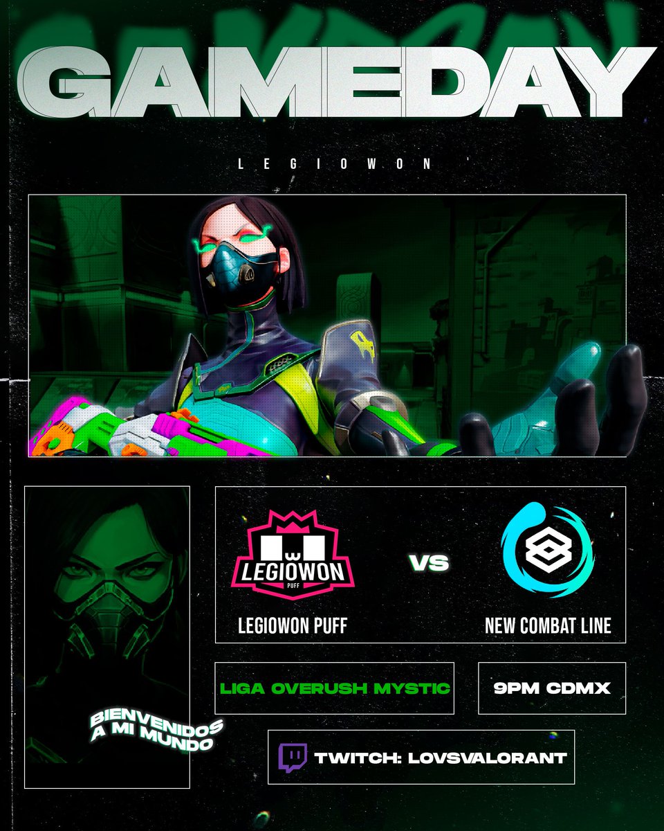legiowon's tweet photo. ¡HOY DEBUTAN LAS CHICAS DEL PUFF!

Después de la espera, se viene el debut de las chicas en la #LigaOverushMystic de @LOVSValorant 👸

🆚️ @NewCombatLine 
⏰️ 9:00 PM CDMX
📺 https://t.co/vFAsAe7E60 

#SomosPuff #SomosLegiowon https://t.co/jXaPABgUVl