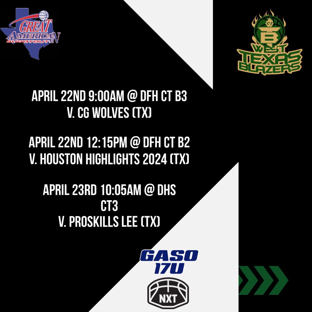 lucasbrandonn44's tweet photo. Schedule for this weekend in Dallas @wtbbAAU https://t.co/Ik1mF00mpL