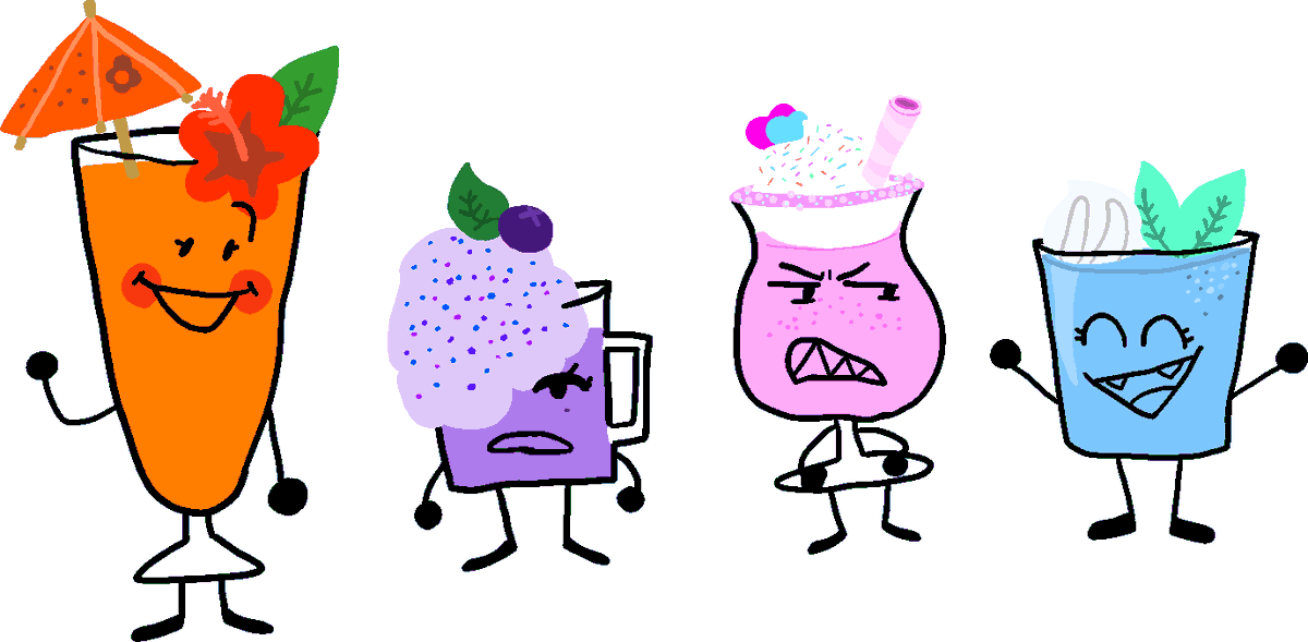 galeemthememe's tweet photo. Yes! Here's a set of four milkshake object characters say which color you want all of them are free #objectadoptables #Objectshowcommunity https://t.co/i5gzQFXOVq