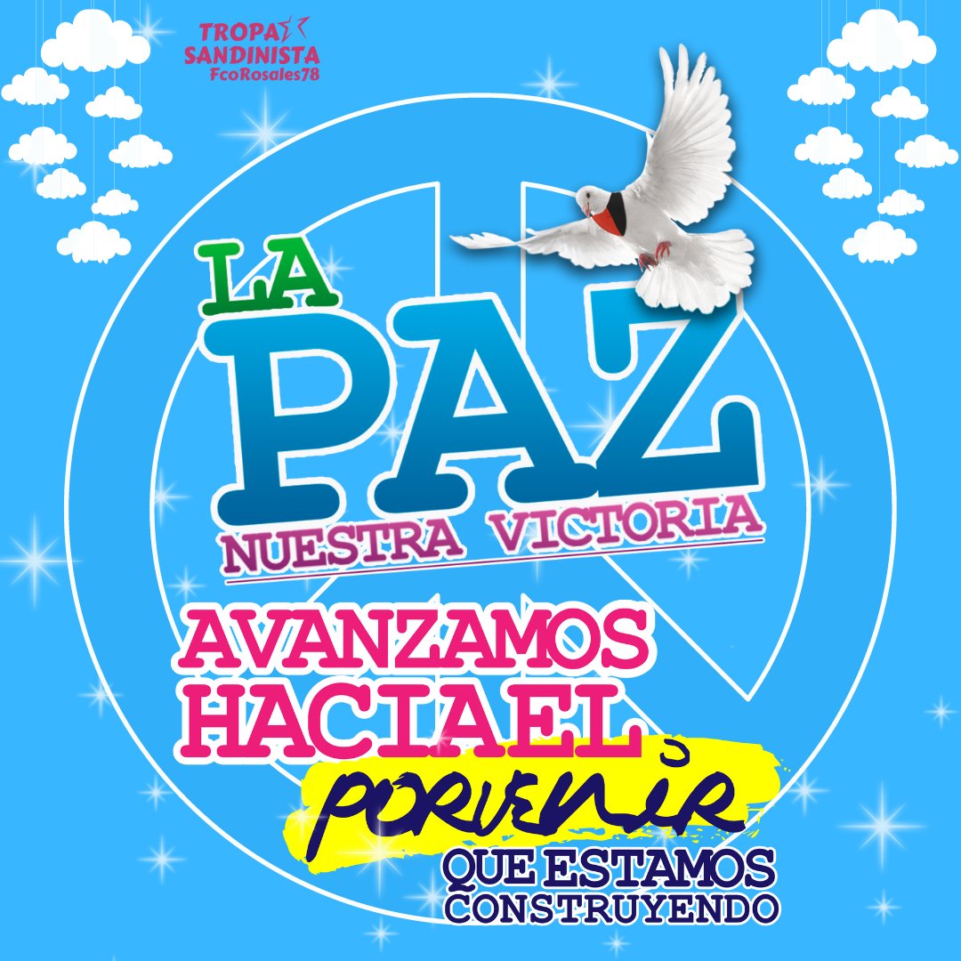 En #Nicaragua seguimos en paz  siempre hacia adelante tomados de la mano de Dios.
#LaPazNuestraVictoria 
#TropaSandinista