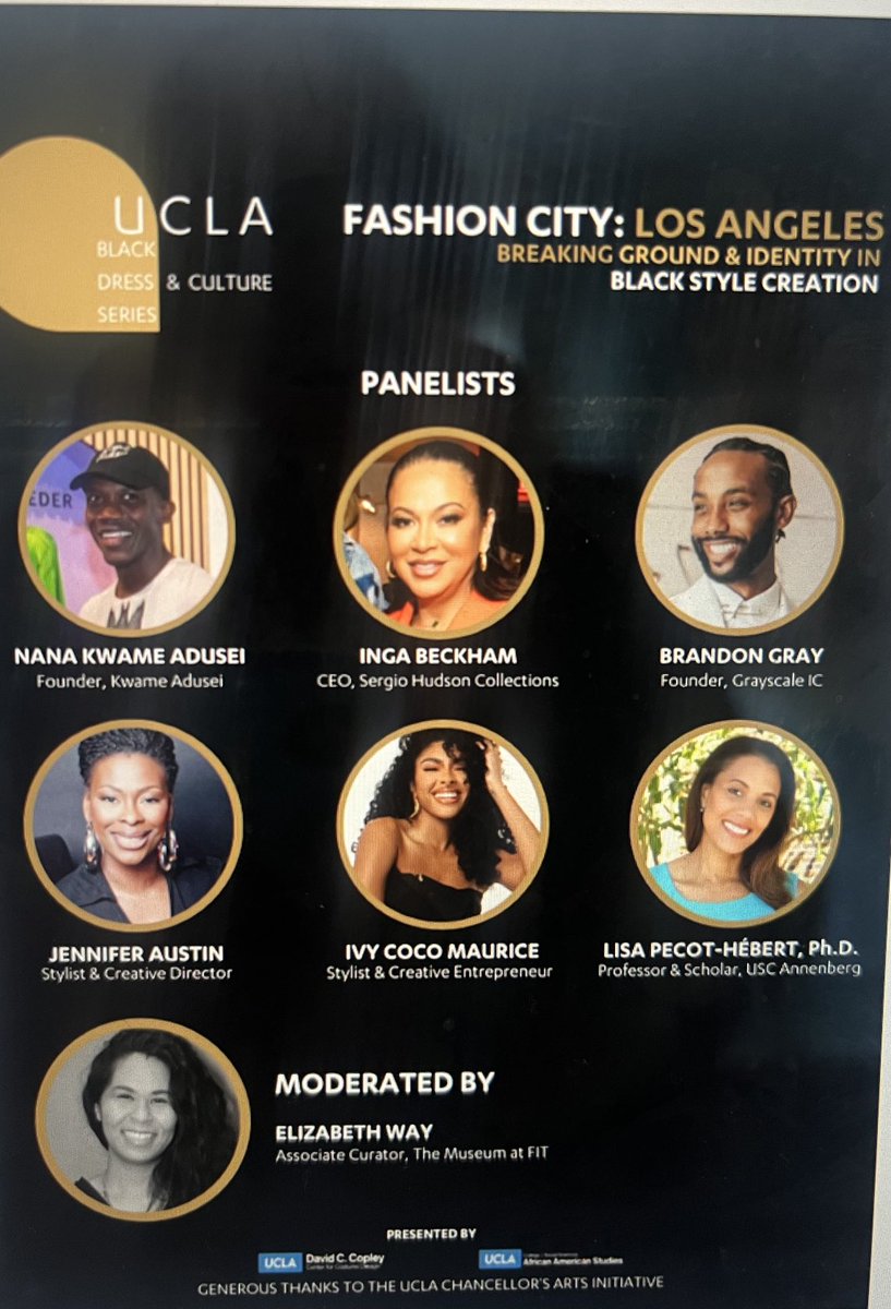 universityprof's tweet photo. ⁦Looking forward to participating in the ⁦@uclablackdress⁩ Breaking Ground &amp; Identity in Black Style Creation panel on 4/22! Ticket info below! #culture https://t.co/s5aZ1wY2dt