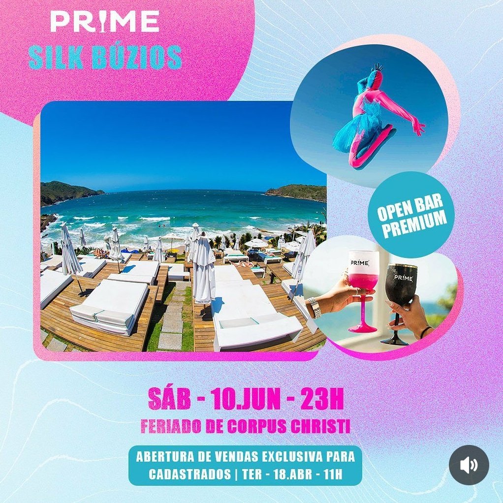 RioPromove's tweet photo. 🌐 PRIME OPENBAR
🗓️  DIA 10/06 -23h
🈴 Silk Beach Club Búzios

*MELHOR PREMIUM OPEN BAR 

🔘 *Atrações*

▪️FP do Trem Bala 
▪️Vou Zuar
▪️Bê Lima
▪️ Konsk
▪️Sarah Ferreira:
▪️Leo Dagaz

🎟️ *COMPRE AQUI*
https://t.co/axDNrHF49W 

Link com código EUVOU aplicado com desconto https://t.co/2z56OMp9SA